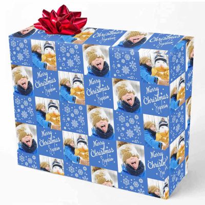M YESCUSTOM Personalized Christmas Xmas Wrapping Paper Customize Photo Text Gift Wrapping Paper for Kids Family Friends(25 Colors)