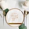 50 Pack "He AskedShe Said Yes" Paper Cocktail Napkins for Engagement Bridal Shower Bachelorette Party Wedding Disposable Party Napkins Rose Gold Foil and White Beverage Napkins 3 Ply view 2