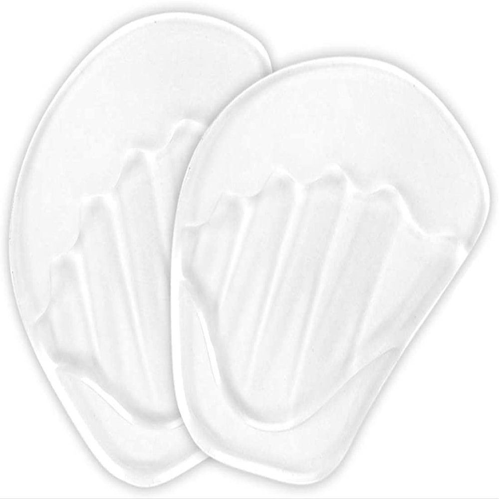 XYWHPGV Gel Metatarsal Pad for Women and Men, Silicone Pads for Foot Balls, High Heel Inserts, Sticky Insoles, Fan Shape, 2 Pairs Clear(042