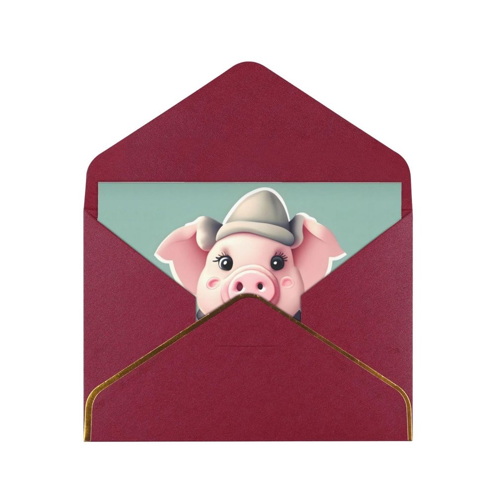 ZISHAK Cute Pig Radiant Gratitude Cards-Wedding,Friendship,Anniversary Greeting Cards For Moments That Matter