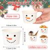 AimFun 50Pcs Christmas Snowman Treat Snack Cups 9 Oz.Disposable Dessert Bowls Smiling Snowman Face Paper Ice Cream Cups for Treats Cupcakes Winter Holiday Festive Party Favor Supplies Decor view 2