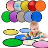 Bouiexye 10 Sets Sensory Mats for Autistic Children Textured Sensory Tiles Sensory Toys Babies and Toddlers with Sensory Issues Tactile Sensory Walls Fidgeting Educational Activity (Round) view 1