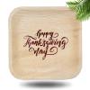 10" Palm Leaf Plates w/Happy Thanksgiving Print- Package of 25ct view 1