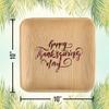 10" Palm Leaf Plates w/Happy Thanksgiving Print- Package of 25ct view 2