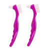 AmeriCan Goods 2/Pcs Glitter Purple Denture Care Brushes Hard Duble Sided Cleaning Denture Toothbrushes view 1