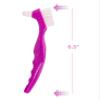 AmeriCan Goods 2/Pcs Glitter Purple Denture Care Brushes Hard Duble Sided Cleaning Denture Toothbrushes view 2