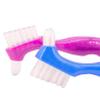 AmeriCan Goods 2/Pcs Glitter Purple Denture Care Brushes Hard Duble Sided Cleaning Denture Toothbrushes view 3