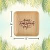 6" Palm Leaf Plates w/Happy Thanksgiving Print- Package of 25ct view 2