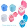 AmeriCan Goods 4 Pcs Denture Toothbrushes with Denture Retainer Bath with Lid, Double Sided Denture Brushes 4 Assorted Colors Denture Kit view 3