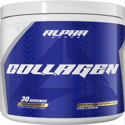 Alpha Supps Premium Hydrolyzed Collagen Protein Powder - Collagen Peptides Supplement for Men & Women with Digestive Enzymes - 30 Servings (Unflavored)