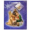 Gift Bag with Holy Family Nativity Design | Includes Tissue Paper and Gift Tag | Great Gift Wrap for Christian Occasions | Baptism, First Holy Communion, Christmas (10 Inch) view 1