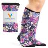 Viasox Compression Socks for Women and Men, Knee High Socks 12-15 mmhg Circulation Support for Flight, Travel, Daily (US, Alpha, Medium, Regular, Regular, Floral) view 1