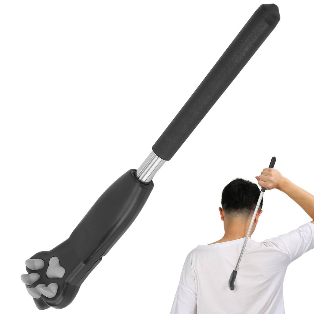 Back Massager Tool, Stainless Steel Telescoping Back Scratcher, Extendable Claw, Manual Back Scratcher Massager for Back, Scalp, Head, and Foot, Extendable Head Body Scratcher