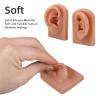 Pair Reusable 3D Realistic Silicone Ear Piercing Practice for Beginners Acupuncture Training Kit Earring Display Human Ear Size view 3
