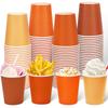 100Pcs Orange Paper Cups 9oz Gradient Fall Color Disposable Coffee Cups Beverage Drinking Cup Autumn Party Cup for Cold Hot Drinks Fall Thanksgiving Party Supplies view 1
