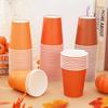 100Pcs Orange Paper Cups 9oz Gradient Fall Color Disposable Coffee Cups Beverage Drinking Cup Autumn Party Cup for Cold Hot Drinks Fall Thanksgiving Party Supplies view 3