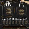 Abbylike 24 Pcs Employee Appreciation Gift Bag Bulk Black Glossy Non Woven Reusable Employee Appreciation Gifts Bags for Coworker Staff Team Boss Teacher Member Group view 3