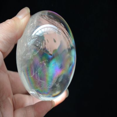 GEBSKI Real Tibet Himalayan High Altitude Clear Rainbow Crystal Quartz Ball Sphere Orb 2.59 Inch Spiritual Reiki yuebang