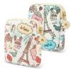 Amabro Sanitary Napkin Storage Bag, 2PCS Period Bags Cute Sanitary Pad Storage Pouch Tampon Pantyliners Menstrual Purse Daisy Zipper for Women Teen Girls School Travel Feminine Product(Tower) view 1