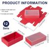 BENECREAT 12 Pack Red Rectangle Drawer Kraft Boxes, 17.2x10.2x4.2cm/6.77x4.02x1.65 inch Present Packaging Boxes with Frosted PVC Windows for Chocolates, Handmade Soap, Cosmetic Samples view 2
