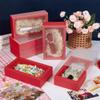 BENECREAT 12 Pack Red Rectangle Drawer Kraft Boxes, 17.2x10.2x4.2cm/6.77x4.02x1.65 inch Present Packaging Boxes with Frosted PVC Windows for Chocolates, Handmade Soap, Cosmetic Samples view 4