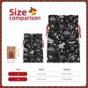 SHIRMDIY Cartoon Dinosaur Pattern Drawstring Gift Bags Wrapping Bags, Winter Black and White Burlap Present Bags For Holiday Party Birthday Small 4.7"x6.9" view 4