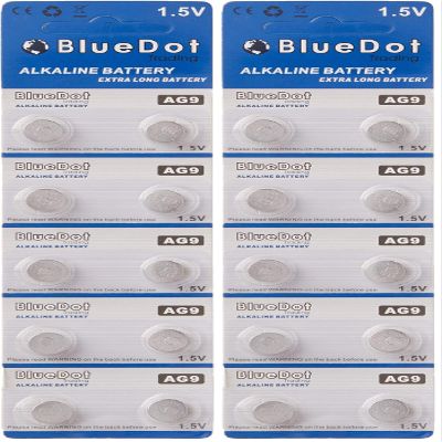 Bluedot Trading AG9, SR45, SG9, LR45 Alkaline Button Cell Batteries Ideal for Hearing aids, Watches, calculators, Thermometer, Toys, and More - Quantity 10 Count (Pack of 2)