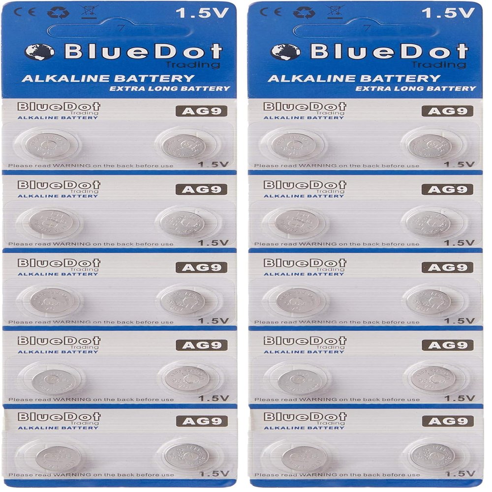 Bluedot Trading AG9, SR45, SG9, LR45 Alkaline Button Cell Batteries Ideal for Hearing aids, Watches, calculators, Thermometer, Toys, and More - Quantity 10 Count (Pack of 2)