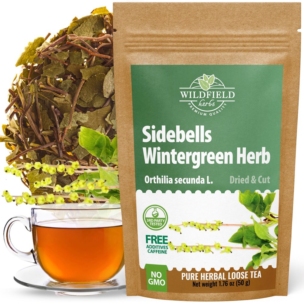 1.8 oz. Dried Cut Sidebells Wintergreen Herb Tea (Orthilia Secunda) - 50 g One-Sided Wintergreen Herbal Tea Orthilia (Peralito)