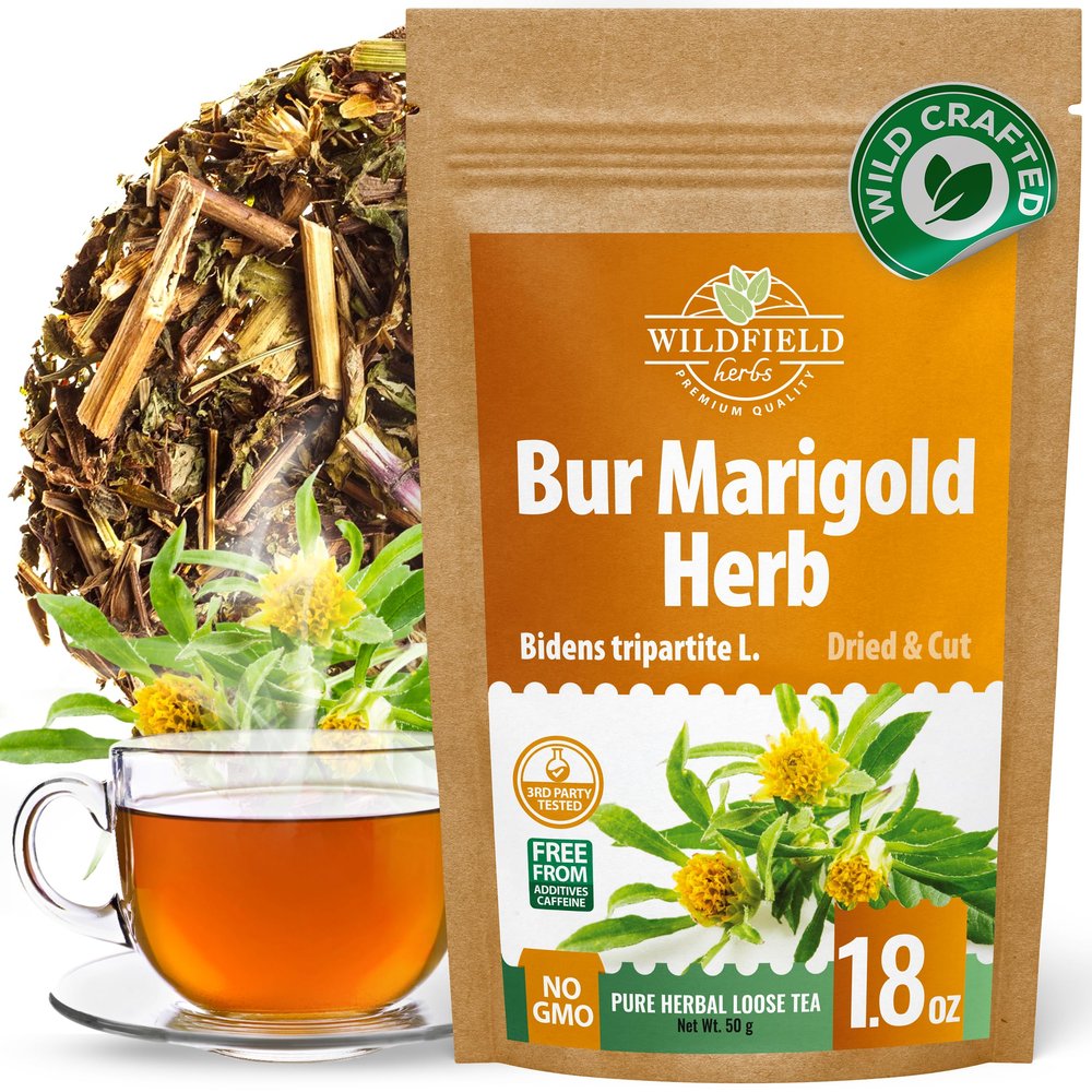 1.8 oz. Dried Marigold Flowers Bur Marigold Herb Tea Marygold Tea (Bidens Tripartite L.) - 50g 100% Chereda Bur-Marigold Camo Acutico