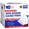 Thick Non-Woven Sterile 3x3 Gauze Pads Pack of 100| 8-ply Sponges| Individually Packed, Soft and Lint-Free Medical Pads for Enhanced Absorption and Wound Care view 1