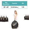 55-60 Gallon Black Trash Bag, 100 Bags, 1.25 Mil Thick, For Commercial Kitchen, Warehouse, Office, Janitorial, Can Liners, Large Garbage Bags view 4