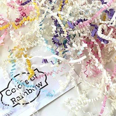 Colors of Rainbow - 3 oz - Unicorn Dreams - Mixed Color Shred Filler Crinkle Cut Paper for luxury Gift Box Filler Gift Basket Stuffing Shipping Packaging Craft Party Favor Bags (Unicorn Dreams)