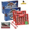 KANDYRIFIK HOT COCOA MIX (SWISS MISS MARSHMALLOW) | Swiss Miss Hot Cocoa Mix with Marshmallow 12 Envelops & 12 Peppermint Candy Cane Spoons Plus Free HAPPY HOLIDAY CARD Card Tag. view 1