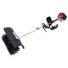 RustyVioum Gas Power Sweeper Hand Held Broom, 52cc 2-Stroke 2.3HP 1.82M Artificial Turf Broom, Aluminum Alloy Walk Behind Sweeper Cleaning Driveway Tools, Leaf Collector Lawn Sweeper, Black & Red view 1