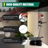 RustyVioum Gas Power Sweeper Hand Held Broom, 52cc 2-Stroke 2.3HP 1.82M Artificial Turf Broom, Aluminum Alloy Walk Behind Sweeper Cleaning Driveway Tools, Leaf Collector Lawn Sweeper, Black & Red view 2