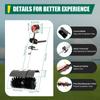 RustyVioum Gas Power Sweeper Hand Held Broom, 52cc 2-Stroke 2.3HP 1.82M Artificial Turf Broom, Aluminum Alloy Walk Behind Sweeper Cleaning Driveway Tools, Leaf Collector Lawn Sweeper, Black & Red view 3