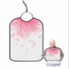 Gradient Flower Adult Bib for Adults Men, Women, Washable & Adjustable Terry Cloth Bib with Crumb Catcher Reusable Waterproof Clothing Clothes Protector Apron Solid Blush Pink Romantic Minimalist Art view 1