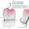 Gradient Flower Adult Bib for Adults Men, Women, Washable & Adjustable Terry Cloth Bib with Crumb Catcher Reusable Waterproof Clothing Clothes Protector Apron Solid Blush Pink Romantic Minimalist Art view 2