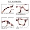 REAVEE 3 Pack Oversized Reading Glasses for Women Large Frame Extra Wide, Blue Light Blocking Readers Stylish Square Thick Eyewear, Black+Leopard Pink+Champagne, 2.5 view 4