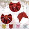 TONIFUL 12x14 Inch Glitter Bow Silver Shiny Christams Bow for Home Party Wedding Indoor Decoration Gift Wrapping Accessories, Christams Whreath Bow DIY Handcraft Bow view 3