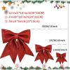 TONIFUL 12x14 Inch Glitter Bow Silver Shiny Christams Bow for Home Party Wedding Indoor Decoration Gift Wrapping Accessories, Christams Whreath Bow DIY Handcraft Bow view 4