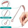 3pcs copper tongue cleaner for kids & adults ayurvedic tongue scraper for bad breath easy to use with travel capsule plastic tooth brush paste holder flexible design for health, oral care tool -3 pack view 2