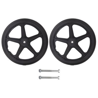 14inch Wheelchair Rear Wheel Assembly(2 Pcs), 14x1.75 Solid Tire Replacement Parts for Most Manual Wheelchairs and Standard Wheelchairs