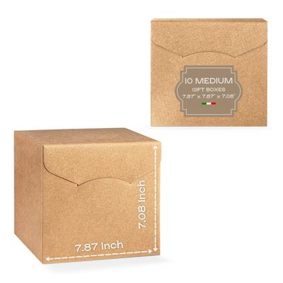 Boxes Craftory Pack of 10 Gift Boxes with Lid (7.87 x 7.87 x 7.08 inch) - Ideal for Presents, Bridesmaid Proposal and Wedding - Havana