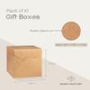 Boxes Craftory Pack of 10 Gift Boxes with Lid (7.87 x 7.87 x 7.08 inch) - Ideal for Presents, Bridesmaid Proposal and Wedding - Havana view 2
