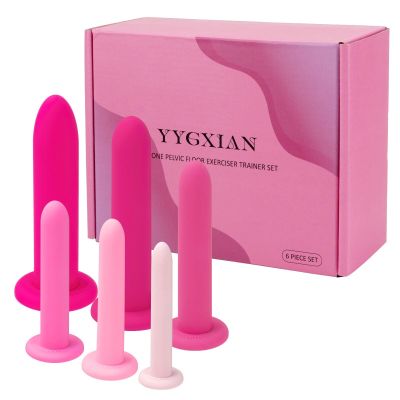 Silicone Pelvic Floor Muscle Dilator Exerciser Trainer Set - 6 Kit System (Large Set)
