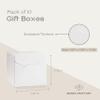 Boxes Craftory Set of 10 Gift Boxes for Presents (7.87 x 7.87 x 7.08 inch) - Ideal for Christmas, For Clothes, Bridesmaid Proposal - White Leather view 2
