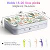 Gerkia Dental Floss Portable Case, Easy to Store Floss Picks of Various Sizes, Portable Dental Floss Dispenser is Perfect for Travelling, Hotels, Dinners, Appointments.White Flower view 2