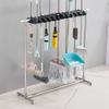 Racks Movable Commercial Stainless Steel Mop Rack,Mop and Broom holder,Floor Standing Mop Broom Holder Cleaning Tool Rack, Umbrella Stand,Schools,Factories,Hospitals,Garage,Home Organization Must Have view 3